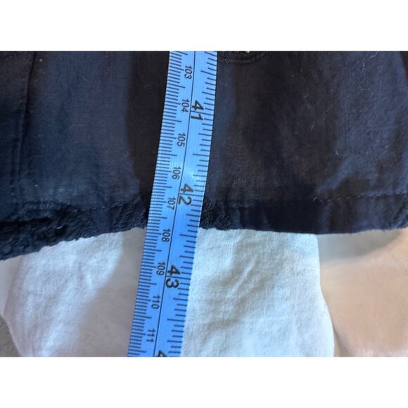 ANN TAYLOR sz 12 navy blue s/s fit flare tennis racquet eyelet dress pockets - Picture 8 of 8